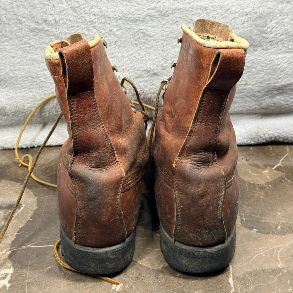 Vintage 70's Red Wing Irish Setter Boots Mens Brown Leather Vintage Vibram Sole